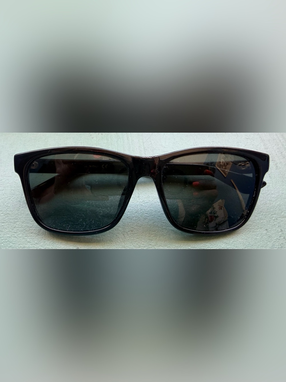 Authentic Gucci GG0746S Black Square Sunglasses Gold Logo Web Stripe
